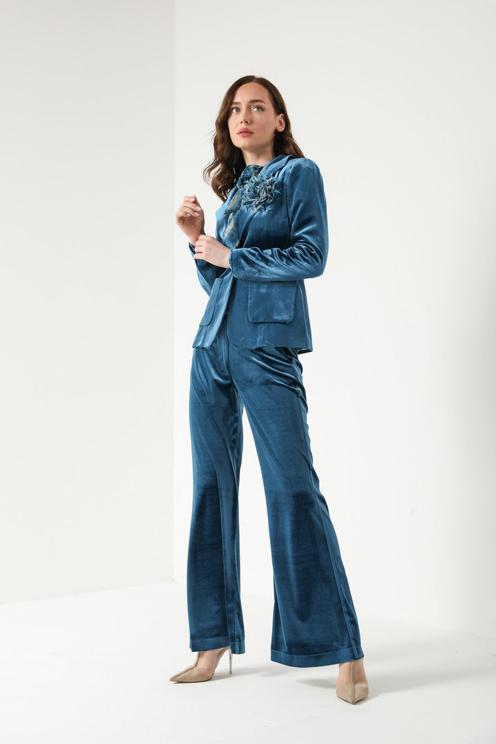 HIGH WAISTED VELVET TROUSERS