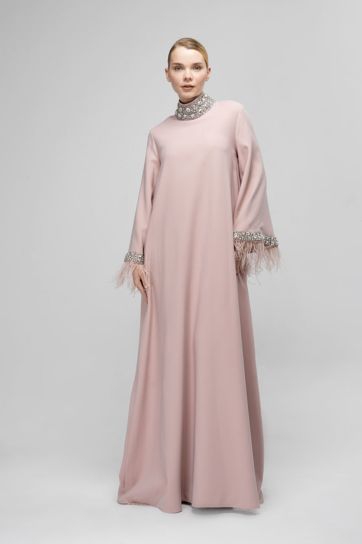 Studded Neck Abaya