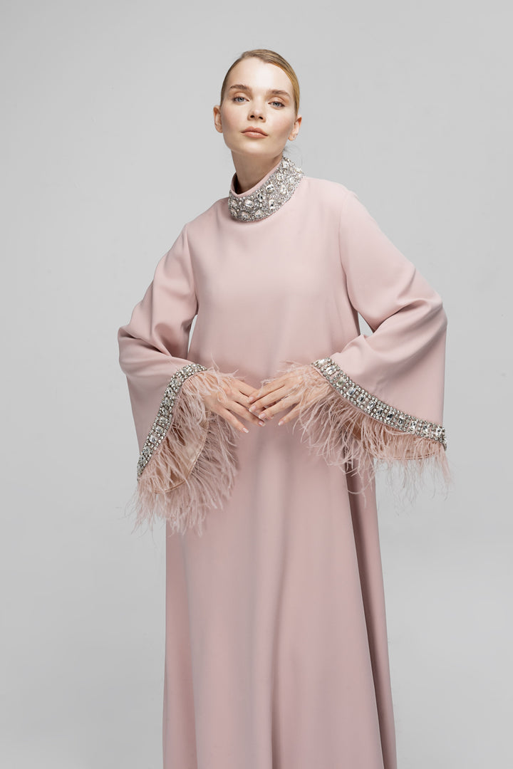 Studded Neck Abaya