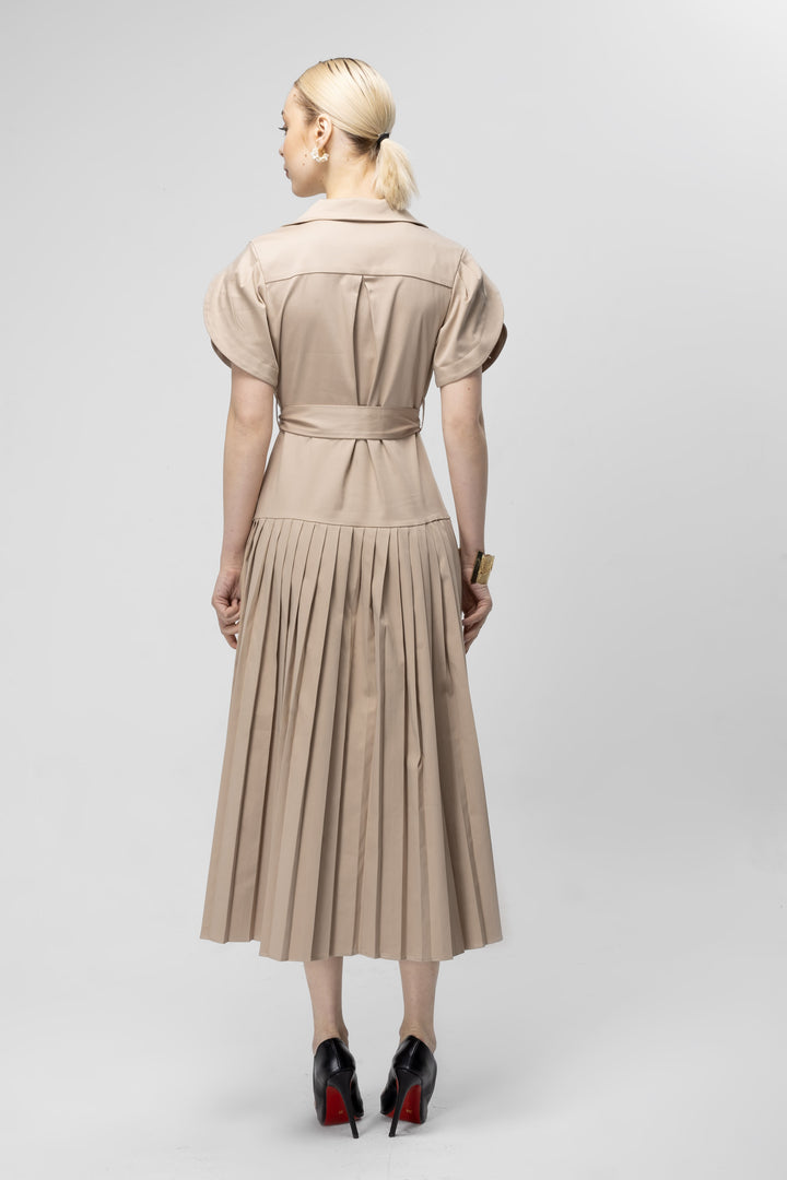 PLEATED SAFARI DRESS